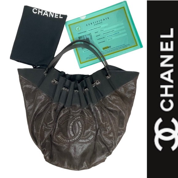 Stretch Spirit Large Cabas Hobo Bag brown lambskin leather - Picture 3 of 16